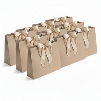12.6 Inch 10 pc Luxury Gift Bags with Handles Tissue Paper Greeting Cards for Wedding Birthday