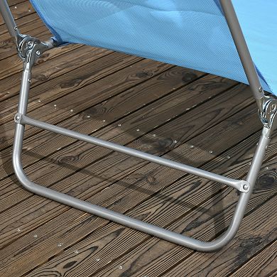 2-Piece 6-Position Folding Chaise Lounge Chairs