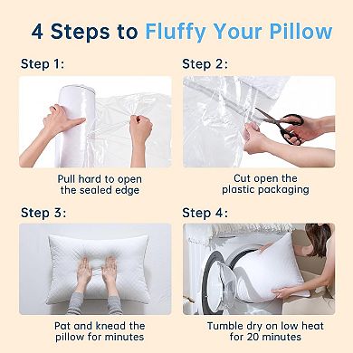 Pillows Queen Size Set of 2, Bed Pillows for Side, Back, and Stomach Sleepers Machine-Washable