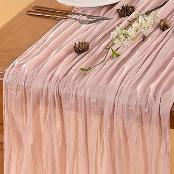 Cheesecloth Table Runner, Boho Rustic Farmhouse Decor for Party & Wedding