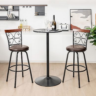 Costway Adjustable Swivel Barstools Metal Dining Chairs