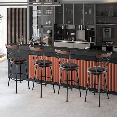 Costway Adjustable Swivel Barstools Metal Dining Chairs
