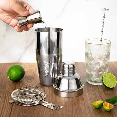 Great Ambitions 7-Piece Stainless Steel Bartender Set with 24oz Shaker