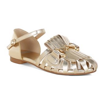 Rag & Co Noori Metallic Fringe Women's Flat Sandals