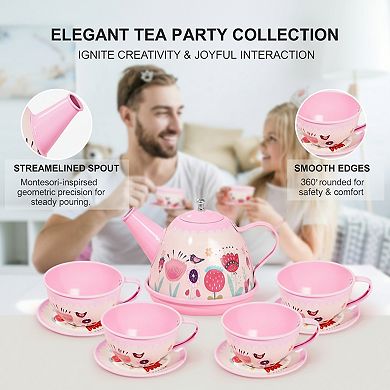 Princess Tea Party Set with Carrying Case, Pretend Play Gift