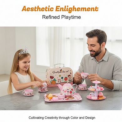 Princess Tea Party Set with Carrying Case, Pretend Play Gift