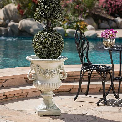 TEINIE MGO Garden Urn Planter Lightweight Concrete 17.3x17.3x24 in