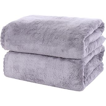 2 Pack Premium Bath Towel Set - Quick Drying - Microfiber Coral Velvet Highly Absorbent Towels
