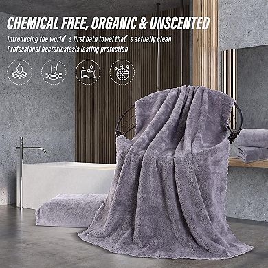 2 Pack Premium Bath Towel Set - Quick Drying - Microfiber Coral Velvet Highly Absorbent Towels