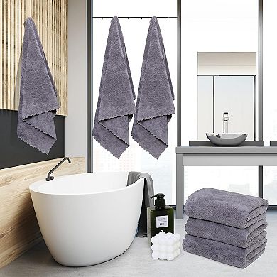 2 Pack Premium Bath Towel Set - Quick Drying - Microfiber Coral Velvet Highly Absorbent Towels