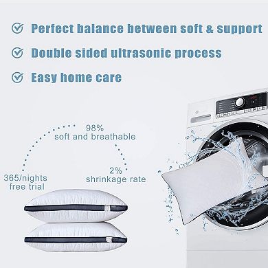 Pillows for Sleeping (2-Pack), Luxury Hotel Pillows Queen Size Set of 2,Bed Pillows for Side(Queen)