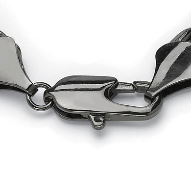 Men's 12 mm Curb-Link Chain Bracelet Black Ruthenium-Plated 10"