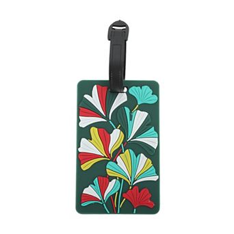 1 pc Ginkgo Leaf Luggage Tag for Travelling Dark Green