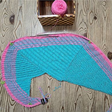 Blue Silk Big Blanket Set Adjustable Knitting Needles w/custom case