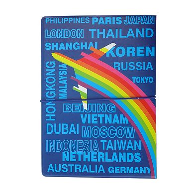 Airplane Alphabet Letters Passport Holder Blue 1 Pc