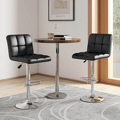 Costway Modern Swivel Bar Stools Set of 4 with Heavy-duty Metal Base & Footrest Back