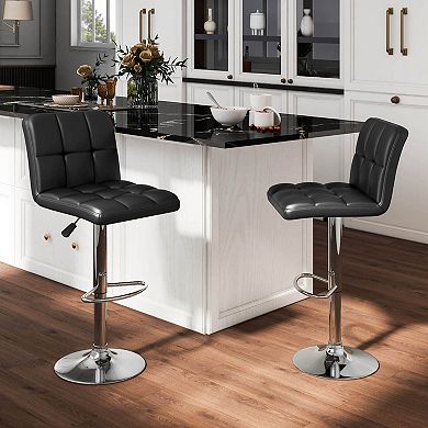 Costway Modern Swivel Bar Stools Set of 4 with Heavy-duty Metal Base & Footrest Back