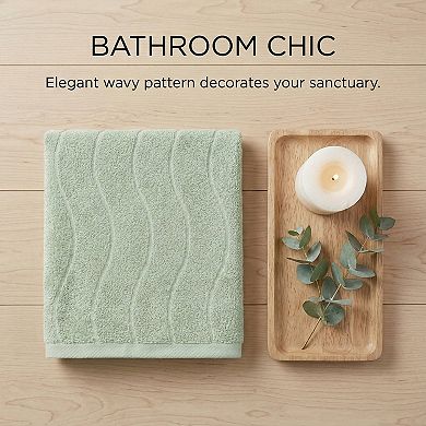 1 Pack Cotton Hand Towels for Bathroom Ultra Soft Highly Absorbent Wave Pattern 13" x 29"