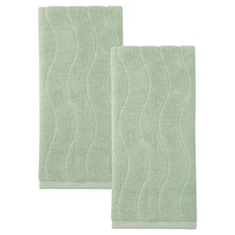 1 Pack Cotton Hand Towels for Bathroom Ultra Soft Highly Absorbent Wave Pattern 13" x 29"