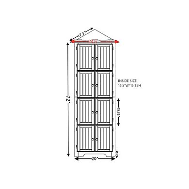 Merax 4Tier Corner Pantry Cabinet with 8 Doors, 72"H Tall Storage Cabinet for Kitchen & Home