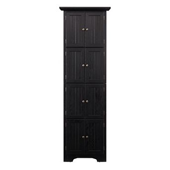 Merax 4 tier Corner Pantry Cabinet with 8 Doors, 72"H Tall Storage Cabinet for Kitchen & Home