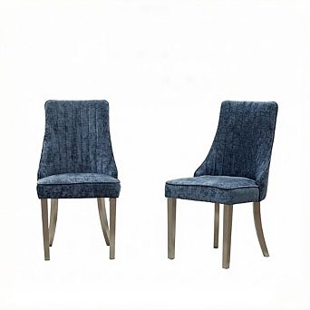 Aoolive Rayon Chenille Dining Chairs Set of 2, Upholstered Accent Chairs with Stainless Steel Legs