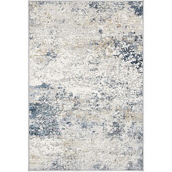 Entryway Area Rug,Washable Neutral Modern Abstract Small Rug - Non-Slip Low Pile Throw Indoor Carpet