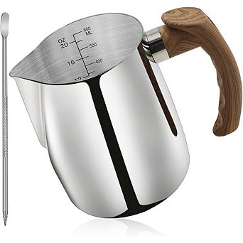 Great Ambitions 20oz Stainless Steel Milk Frothing Pitcher with Anti-Scald Handle