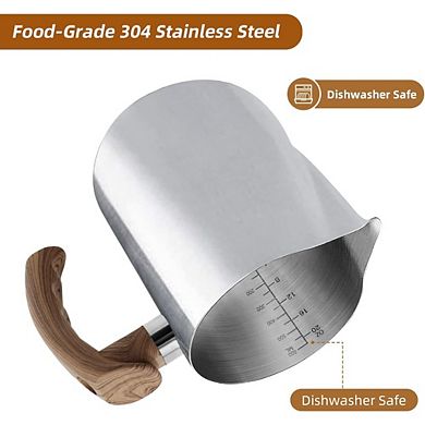 Great Ambitions 20oz Stainless Steel Milk Frothing Pitcher with Anti-Scald Handle