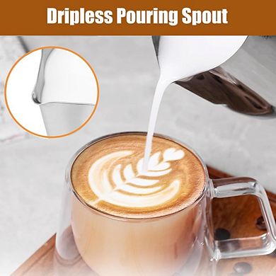 Great Ambitions 20oz Stainless Steel Milk Frothing Pitcher with Anti-Scald Handle