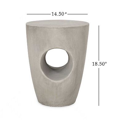 TEINIE Modern Side Table Lightweight Concrete Grey