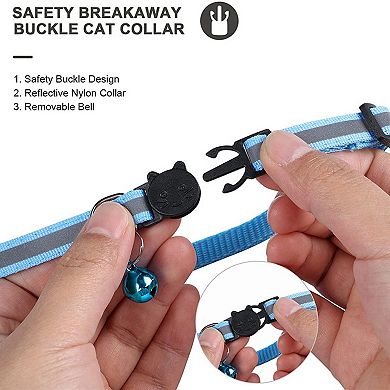 Waterproof Airtag Cat Nylon Collar with Breakaway Bell, Cat Collar Accessory with Safety Buckle