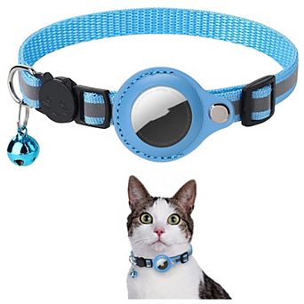Waterproof Airtag Cat Nylon Collar with Breakaway Bell, Cat Collar Accessory with Safety Buckle