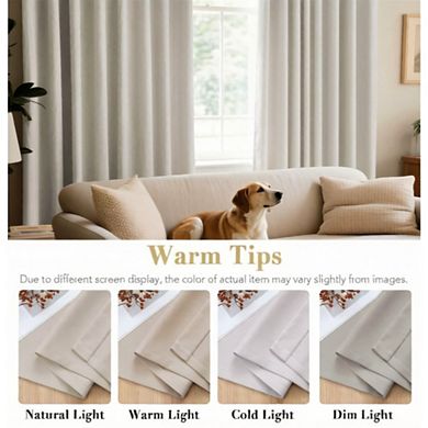 Great Ambitions 63" Blackout Curtains, 2-Panel Thermal Insulated Grommet Drapes,Ivory/Cream