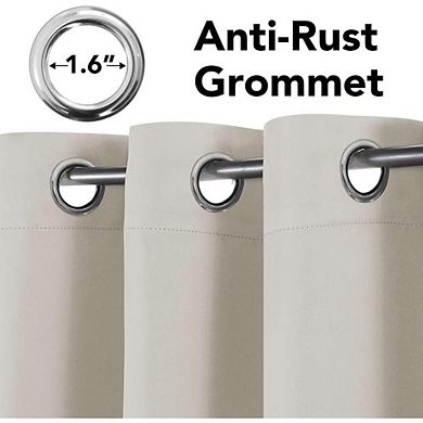 Great Ambitions 63" Blackout Curtains, 2-Panel Thermal Insulated Grommet Drapes,Ivory/Cream