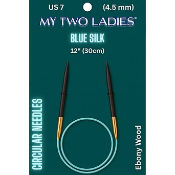 Blue Silk 12" Circular Knitting Needles