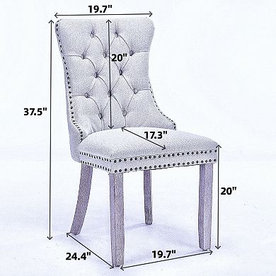 Aoolive 2 Pcs Tufted Upholstered Dining Chairs, Reception Room Accent Chairs with Nailhead Trim