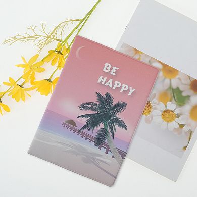 Coconut Palm Tree Passport Holder Pink Purple 1 Pc