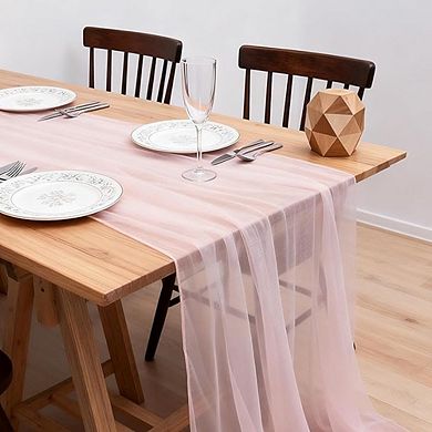 Pink Cheesecloth Table Runner Rustic Gauze, Lightweight Decor