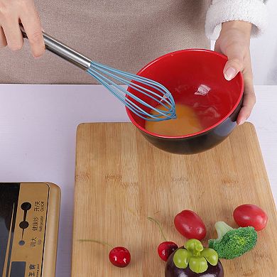 Egg Whisk Silicone Whisk Mixer Kitchen Utensil for Home Blending Whisking Beating and Stirring 1PC
