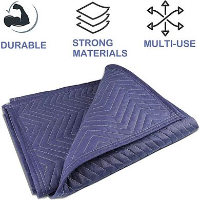 Great Ambitions 2-Pack 40x72" Heavy Duty Moving Blankets, Quilted Furniture Protectors