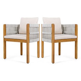 TEINIE Acacia Wood Outdoor Dining Chairs 2-Pack