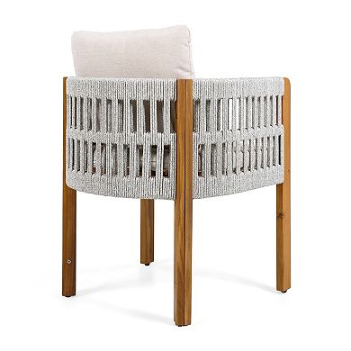 TEINIE Acacia Wood Outdoor Dining Chairs 2-Pack
