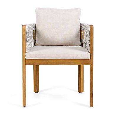 TEINIE Acacia Wood Outdoor Dining Chairs 2-Pack