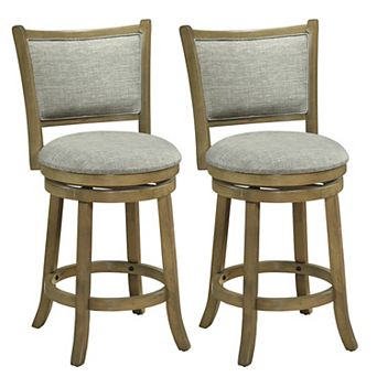 Costway 25" Swivel Bar Stools, with Backrests and Wood Frame,Upholstered Bar Chairs