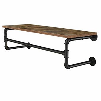 Industrial Wall Mounted Clothes Rack 43.3 in Pipe Garment Rack