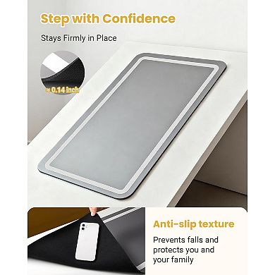 Soft Diatomaceous Earth Bath Mat, Quick Dry Bathroom Mats 2 Piece, Super Absorbent Bath Mat Set