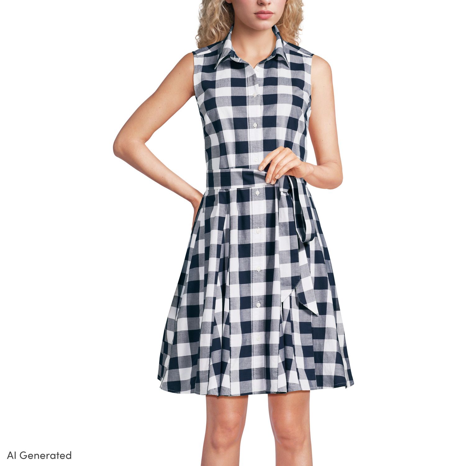 Женские платья Lands' End Poplin Button Front Godets Dress