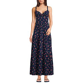 Women's Lands' End Cotton Modal Twist Front Tiered Maxi Dress