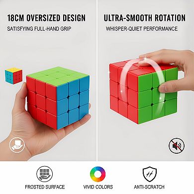 18CM Giant 3x3 Speed Cube, Color-Matching Sensory Fidget Toy